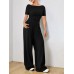 Round Neck Short Sleeve T-Shirt and Pants Set