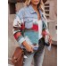 Geometric Button Up Long Sleeve Jacket