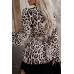 Tied Printed Collared Neck Long Sleeve Jacket