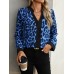 Spring and Autumn New V-neck Leopard print Long sleeved Women's Shirt
