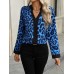 Spring and Autumn New V-neck Leopard print Long sleeved Women's Shirt