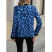Spring and Autumn New V-neck Leopard print Long sleeved Women's Shirt