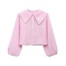 Casual short collared checkered shirt top for women