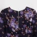 Summer V-neck loose chiffon printed pleated long dress for women