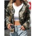 Printed Open Front Long Sleeve Jacket