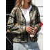 Printed Open Front Long Sleeve Jacket