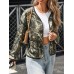 Printed Open Front Long Sleeve Jacket