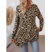 Leopard Round Neck Long Sleeve T-Shirt