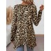 Leopard Round Neck Long Sleeve T-Shirt