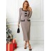 Bow Plaid Square Neck Puff Sleeve Dress