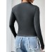 Letter Graphic Round Neck Long Sleeve T-Shirt