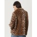 New style buckle lapel thickened leopard print jacket