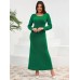 Long sleeved sparkling evening dress elegant and slim fit banquet dress president's skirt Long sleeved sparkling evening dress elegant and slim fit banquet dress president's skirt