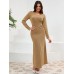 Long sleeved sparkling evening dress elegant and slim fit banquet dress president's skirt Long sleeved sparkling evening dress elegant and slim fit banquet dress president's skirt