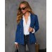 Fashionable casual washed blue denim women's suit jacket for women Fashionable casual washed blue denim women's suit jacket for women