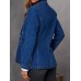 Fashionable casual washed blue denim women's suit jacket for women Fashionable casual washed blue denim women's suit jacket for women