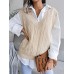 Hollow out Fried Dough Twists V-neck knitted vest sweater