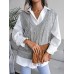 Hollow out Fried Dough Twists V-neck knitted vest sweater