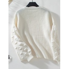 Solid color pocket pullover women's knitted sweater for autumn and winter fashion women's sweater top
