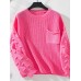 Solid color pocket pullover women's knitted sweater for autumn and winter fashion women's sweater top Solid color pocket pullover women's knitted sweater for autumn and winter fashion women's sweater top