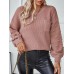 Solid color pocket pullover women's knitted sweater for autumn and winter fashion women's sweater top Solid color pocket pullover women's knitted sweater for autumn and winter fashion women's sweater top