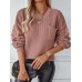 Solid color pocket pullover women's knitted sweater for autumn and winter fashion women's sweater top Solid color pocket pullover women's knitted sweater for autumn and winter fashion women's sweater top