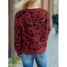 Leopard V-Neck Button Up Cardigan