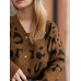 Leopard V-Neck Button Up Cardigan