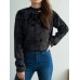 Cutout Knot Button Long Sleeve Cardigan