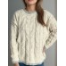 Cable Knit Round Neck Long Sleeve Sweater Cable Knit Round Neck Long Sleeve Sweater