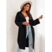 Flip collar pocket loose knit cardigan sweater women's coat