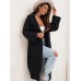 Flip collar pocket loose knit cardigan sweater women's coat
