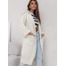 Flip collar pocket loose knit cardigan sweater women's coat