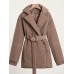 Puffer Long Sleeve Winter Coat with Belt