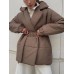 Puffer Long Sleeve Winter Coat with Belt