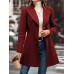 Collared Neck Button Up Long Sleeve Coat Collared Neck Button Up Long Sleeve Coat