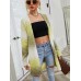 Pocketed Open Front Gradient Cardigan