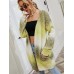 Pocketed Open Front Gradient Cardigan