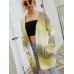 Pocketed Open Front Gradient Cardigan