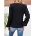 Contrast V-Neck Long Sleeve T-Shirt