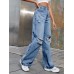 Distressed Wide Leg Jeans with Pockets