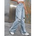 Distressed Wide Leg Jeans with Pockets
