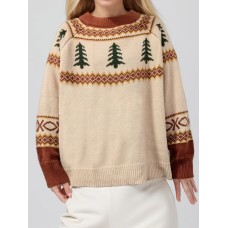 Graphic Round Neck Long Sleeve Sweater Graphic Round Neck Long Sleeve Sweater