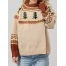Graphic Round Neck Long Sleeve Sweater