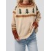 Graphic Round Neck Long Sleeve Sweater