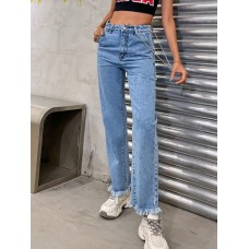 Cowboy pants women's fashion simple and easy to wear slim fit slim and slightly flared