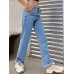 Cowboy pants women's fashion simple and easy to wear slim fit slim and slightly flared