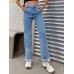 Cowboy pants women's fashion simple and easy to wear slim fit slim and slightly flared