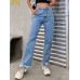 Cowboy pants women's fashion simple and easy to wear slim fit slim and slightly flared
