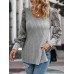 New round neck sleeve long sleeved loose T-shirt top for women